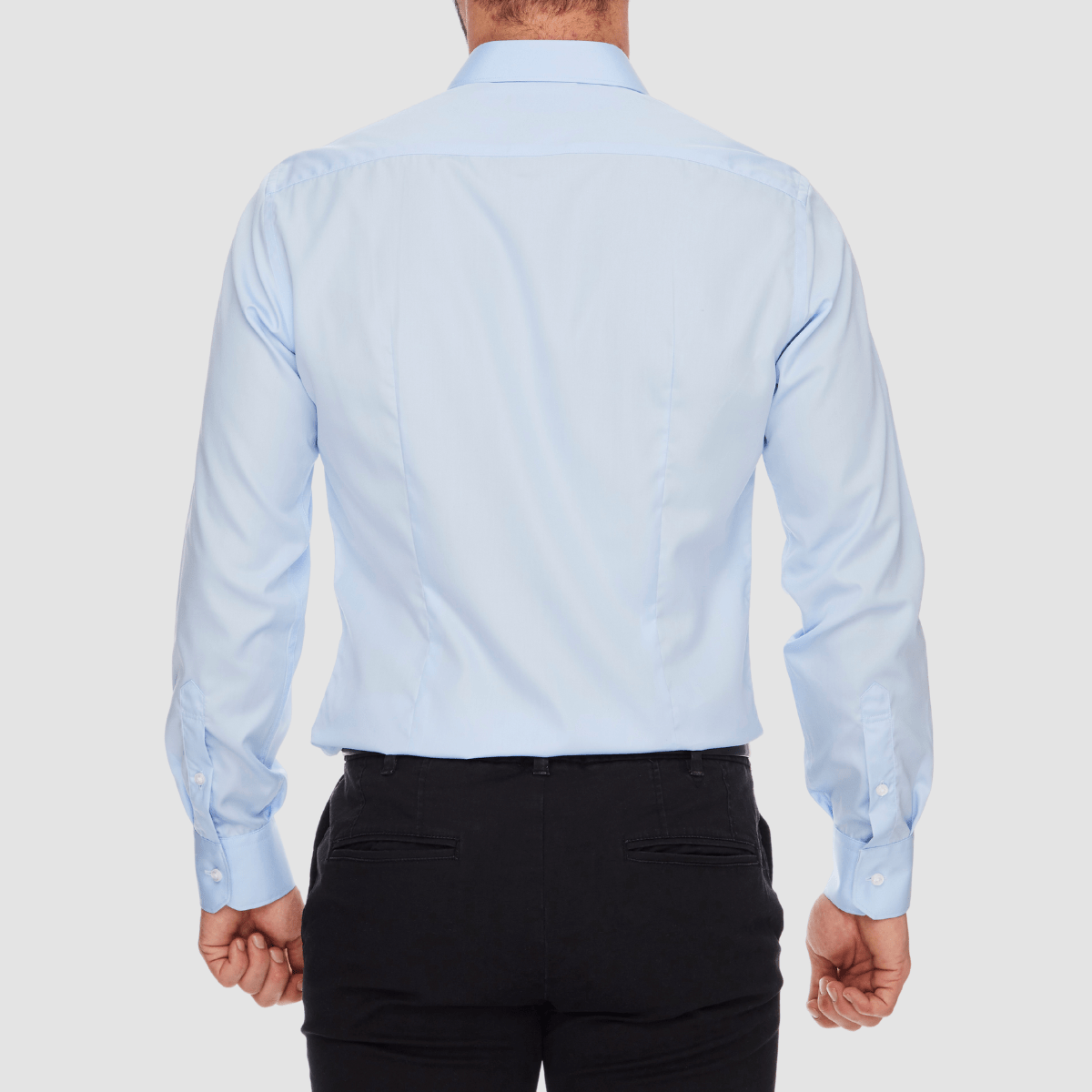 Ganton Slim Fit Scott Stretch Mens Shirt in Sky