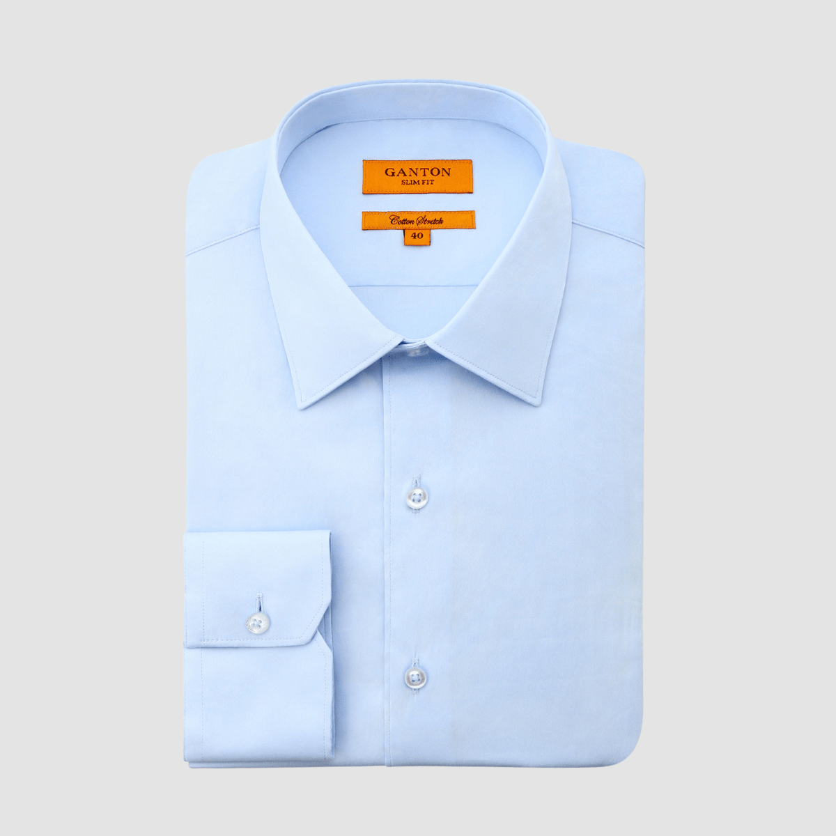 Ganton Slim Fit Scott Stretch Mens Shirt in Sky
