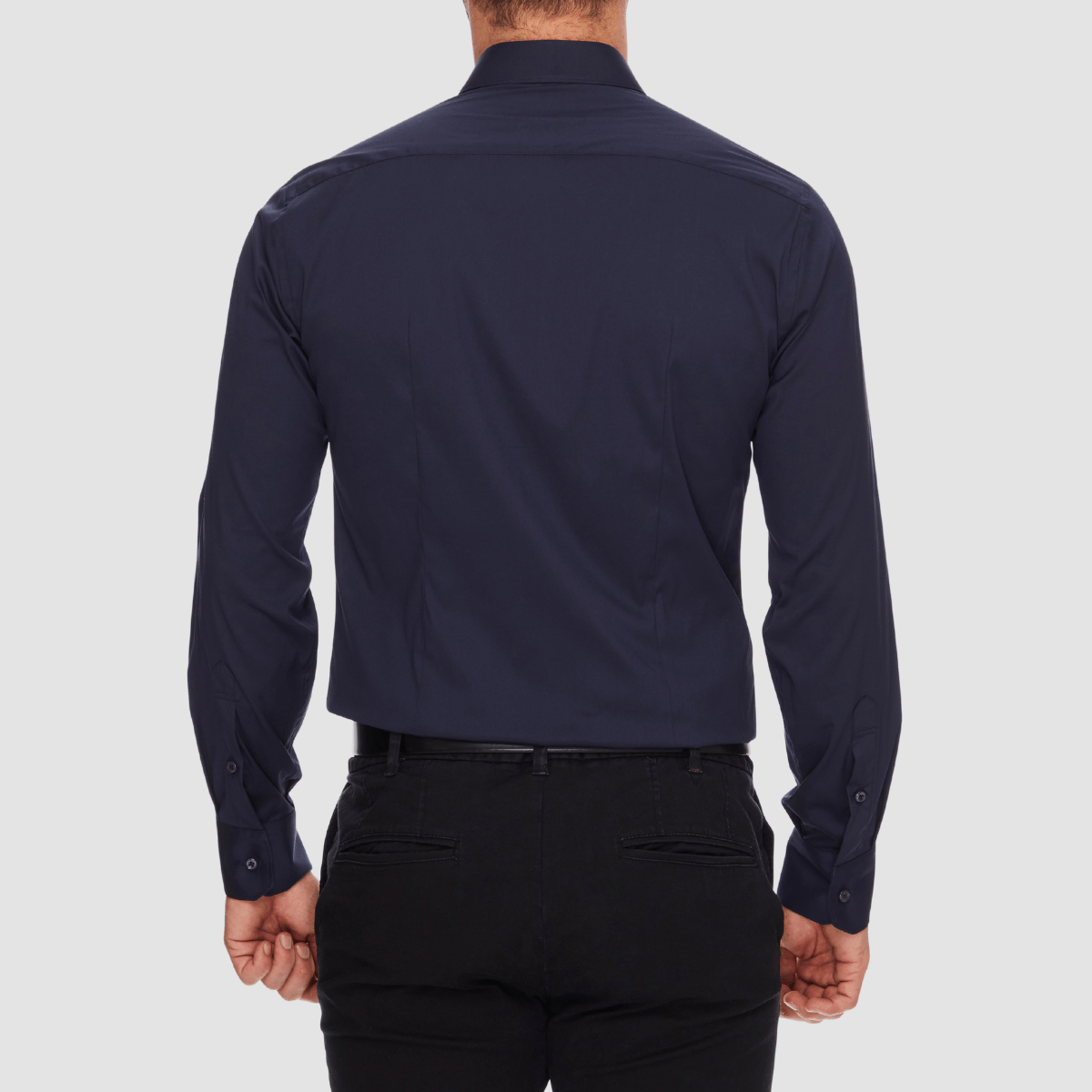 Ganton Slim Fit Scott Stretch Mens Shirt in Navy