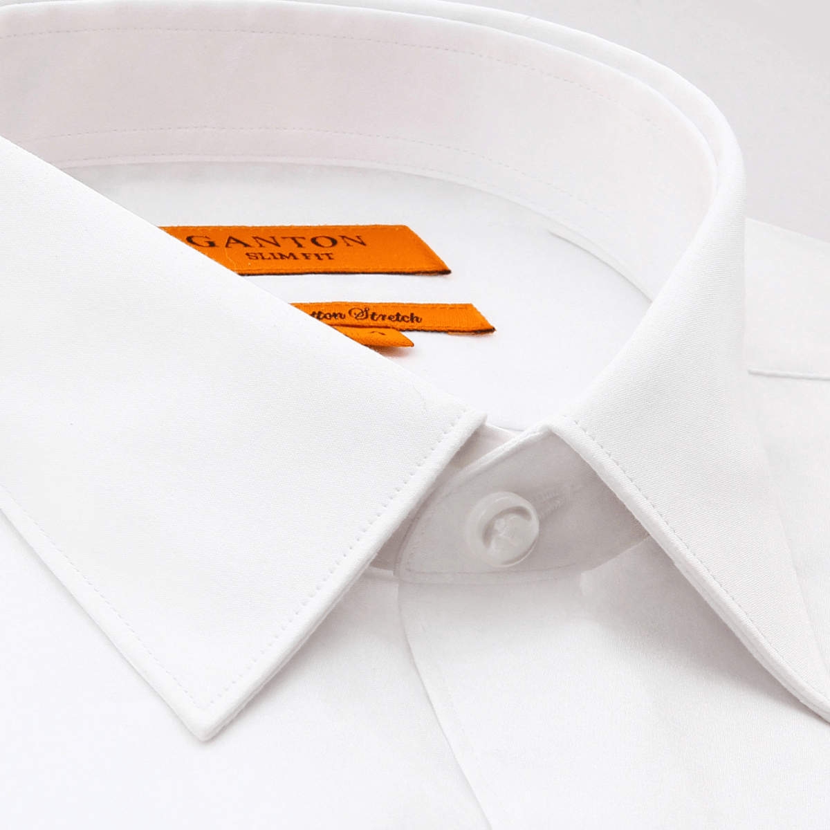 Ganton Slim Fit Scott Stretch Mens Shirt in White