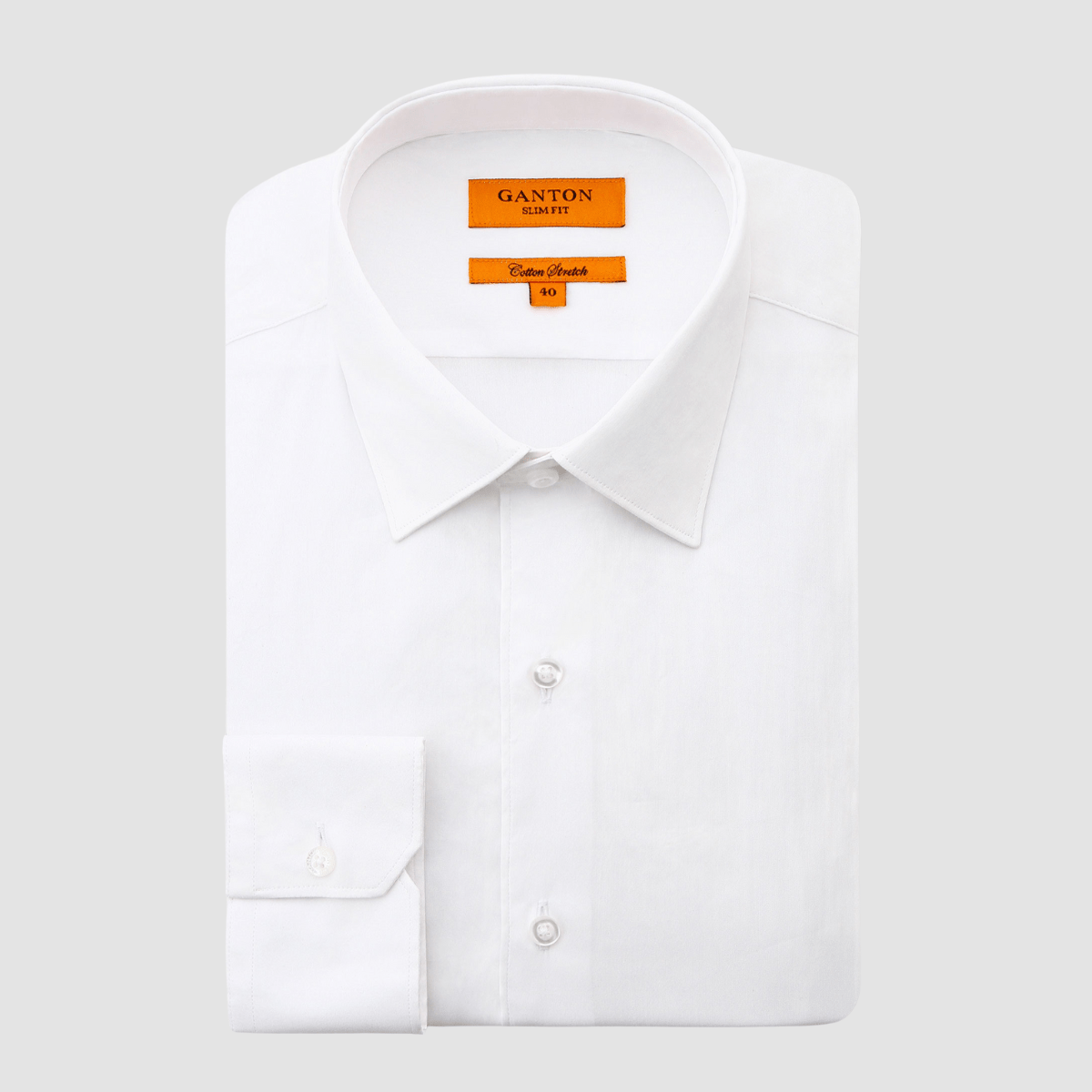 Ganton Slim Fit Scott Stretch Mens Shirt in White