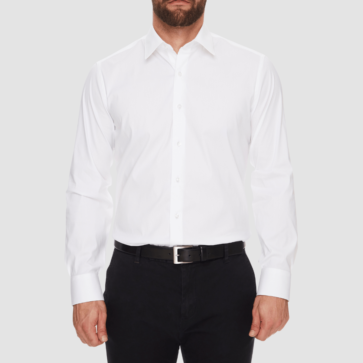 Ganton Slim Fit Scott Stretch Mens Shirt in White