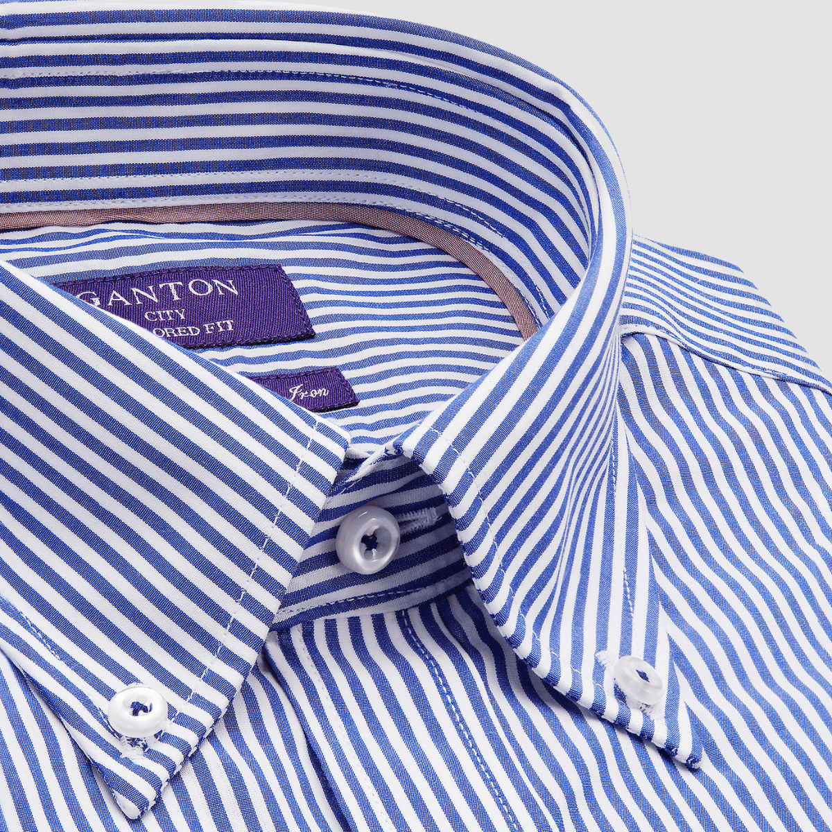 Ganton Tailored Fit Colin Mens Shirt in Blue Stripe