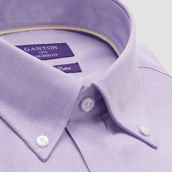 Ganton Tailored Fit Lloyd Oxford Mens Shirt in Lilac
