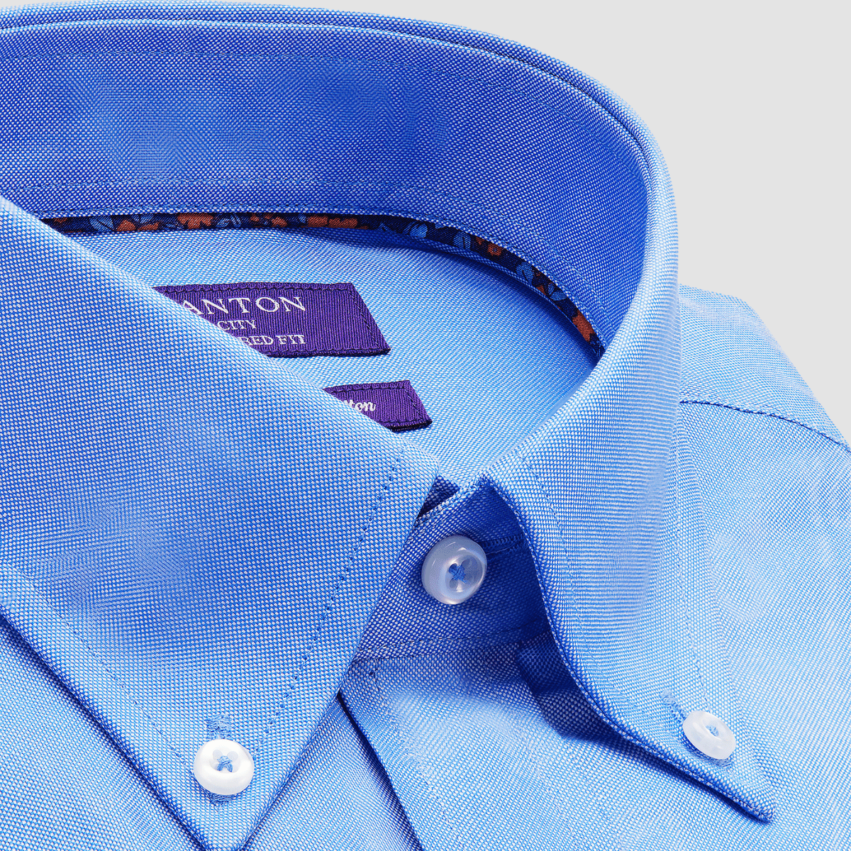 Ganton Tailored Fit Morgan Oxford Mens Shirt in Blue