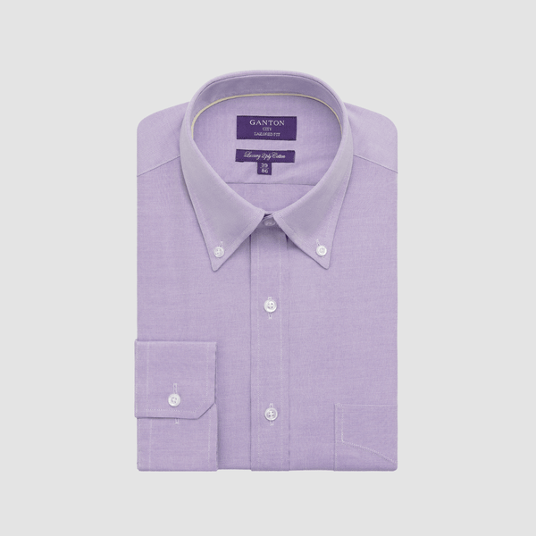 Ganton Tailored Fit  Oxford Mens Shirt in Lilac