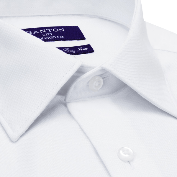 Ganton Tailored Fit Richard Royal Oxford Mens Shirt in White