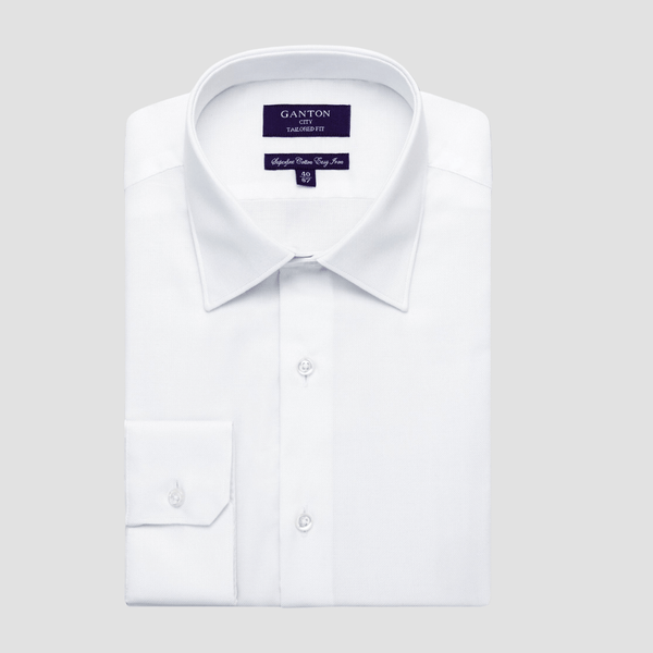 Ganton Tailored Fit Richard Royal Oxford Mens Shirt in White