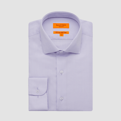 Ganton Slim Fit Marcus Herringbone Shirt in Lilac