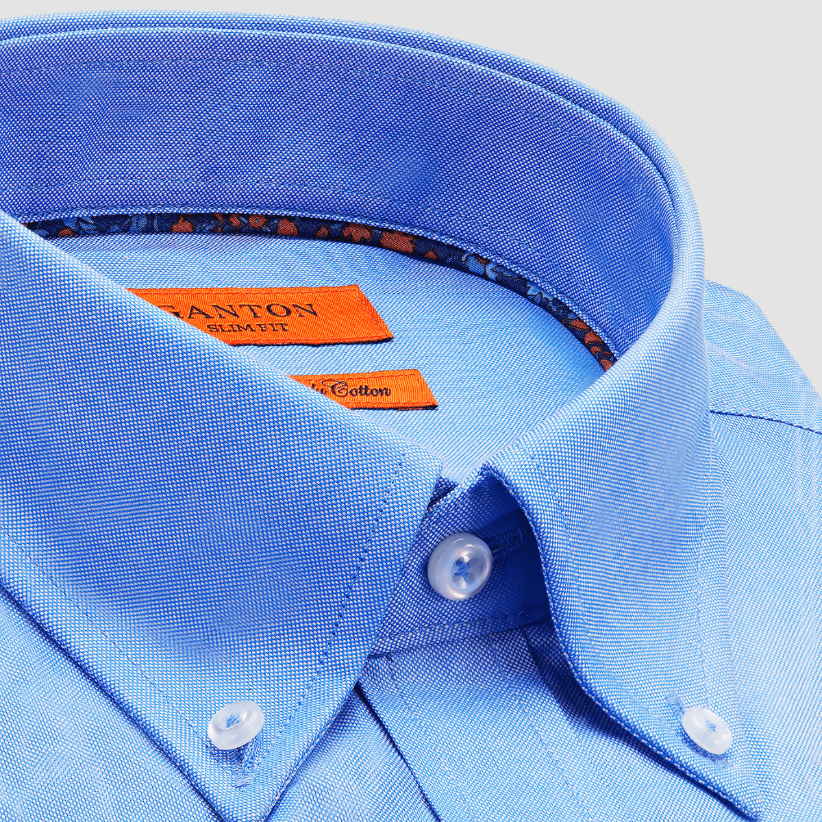 Ganton Slim Fit Mac Oxford Mens Shirt in Blue