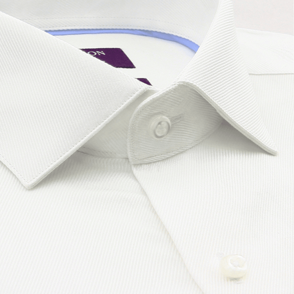 Ganton Tailored Fit Benjamin Lux Twill Mens Shirt in White