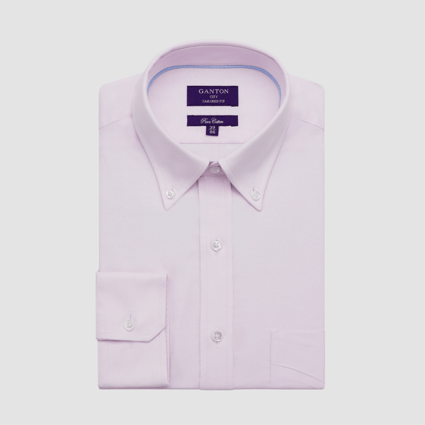 Ganton Tailored Fit Tommy Oxford Mens Shirt in Pink