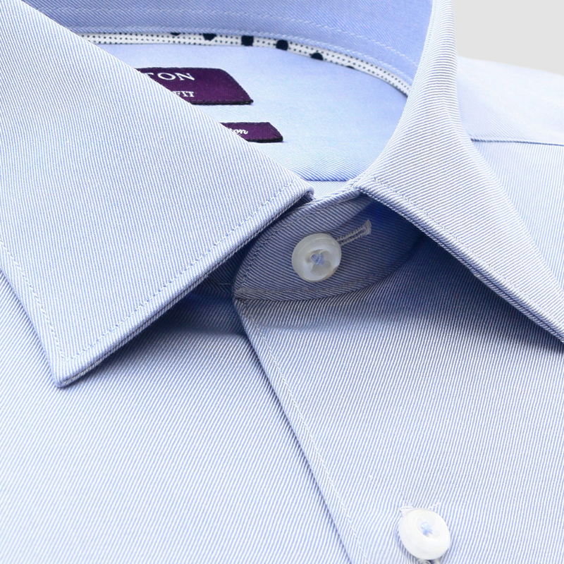 Ganton Tailored Fit Ronan Fine Twill Mens Shirt in Sky