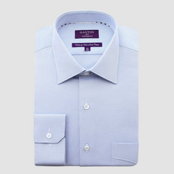 Ganton Tailored Fit Ronan Fine Twill Mens Shirt in Sky