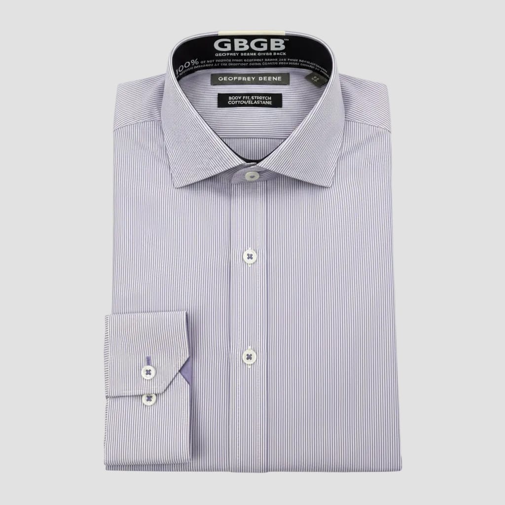 Geoffrey Beene Slim Fit Shirt in Grey Stripe – Mens Suit Warehouse