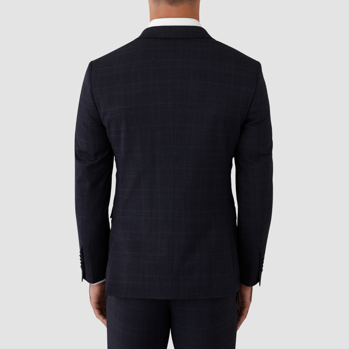 Gibson Mens Slim Fit Ayden Check Suit in Navy