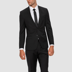 Gibson Slim Fit Ionic Suit in Black Pure Wool