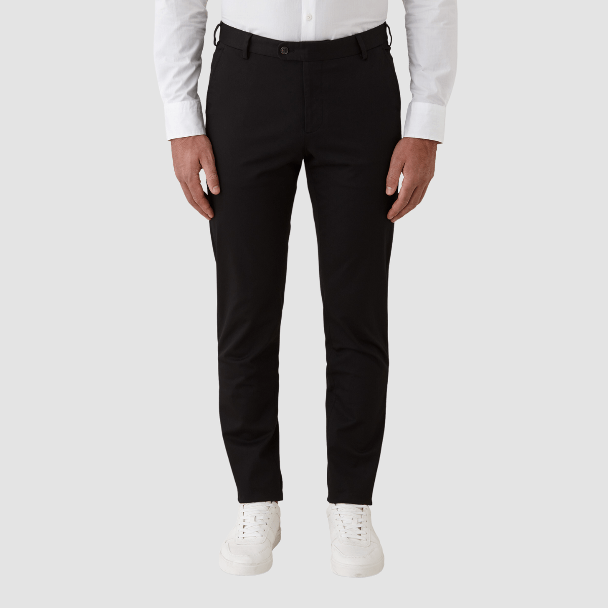 Gibson Slim Fit Justice Chino in Black Cotton Stretch FAJ706