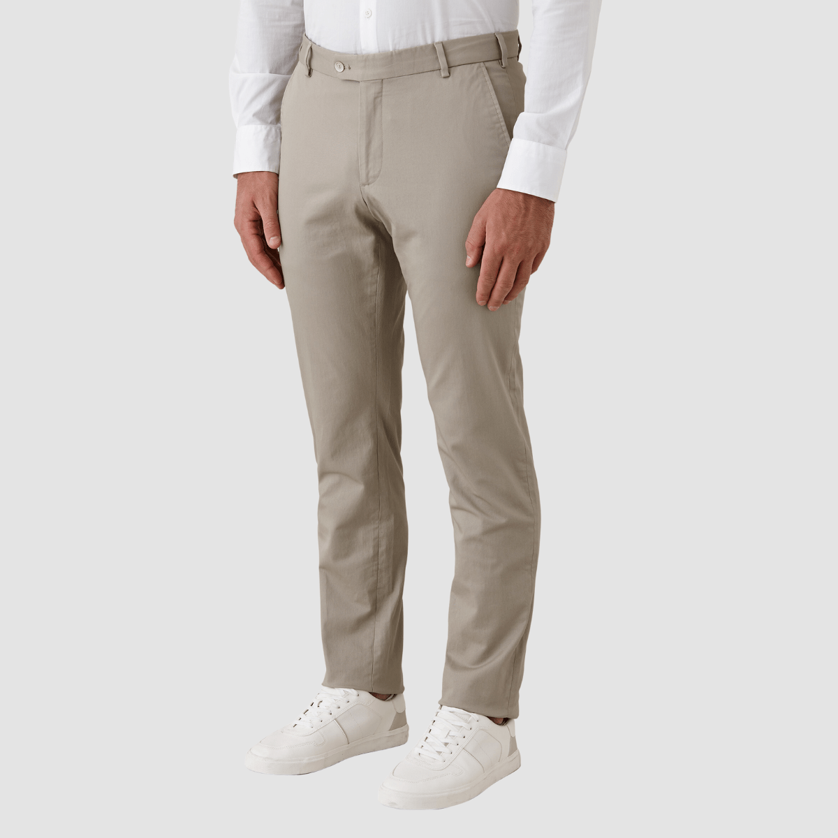 Gibson Slim Fit Justice Chino in Stone Cotton Stretch FAJ706