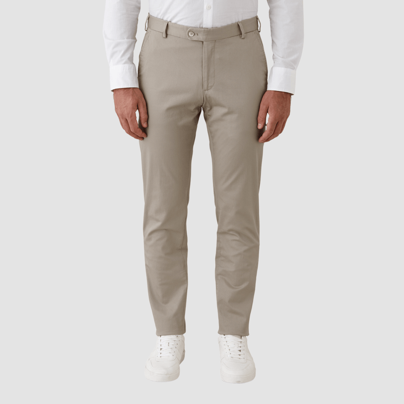 Gibson Slim Fit Justice Chino in Taupe Cotton Stretch FAJ706