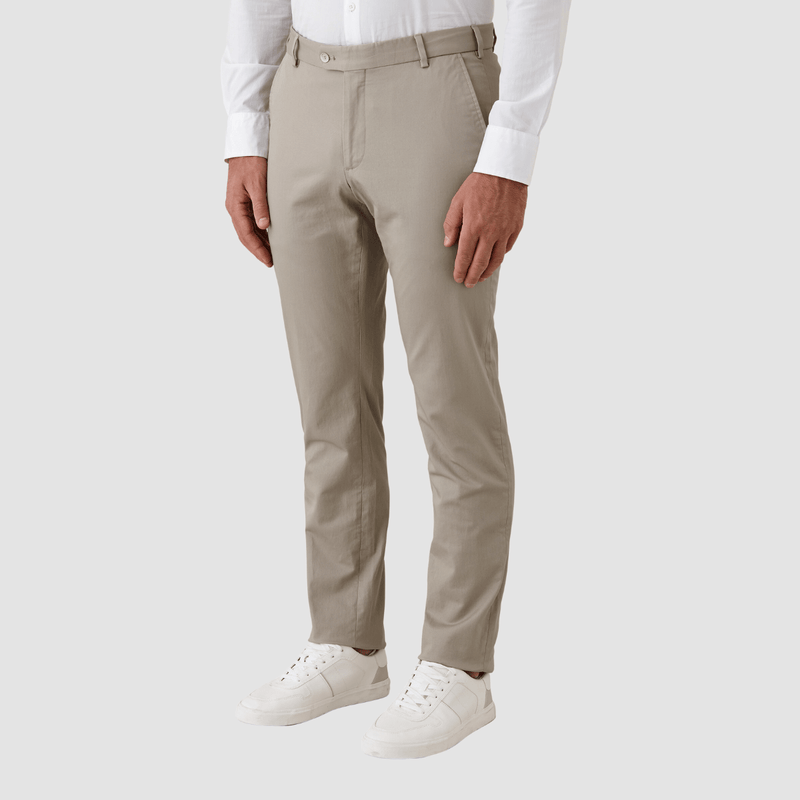Gibson Slim Fit Justice Chino in Taupe Cotton Stretch FAJ706
