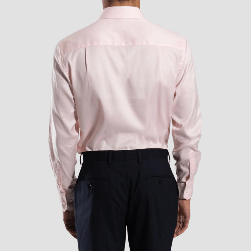 Hardy Amies Classic Fit Mens Mini Herringbone Shirt in Pink