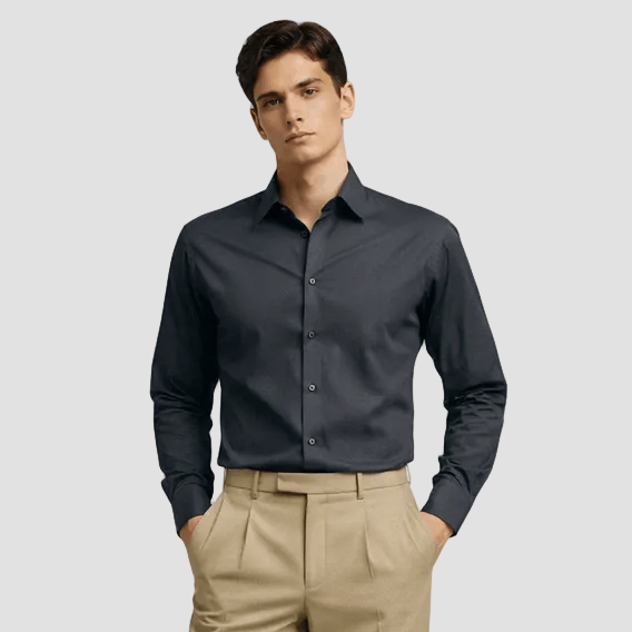 Slate Shirt by Hardy Amies, crafted in soft cotton fabric.