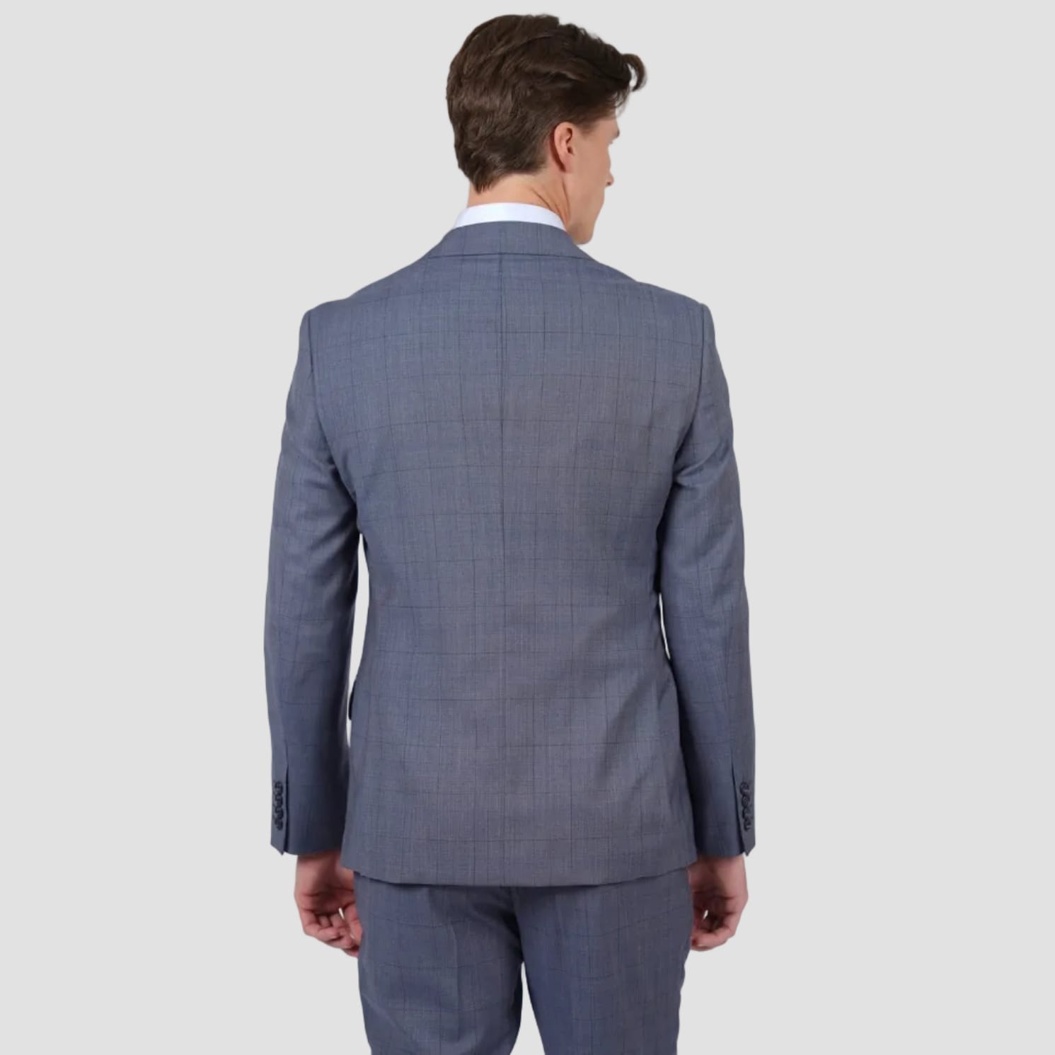 A refined navy Brinsley Check Suit by Hardy Amies