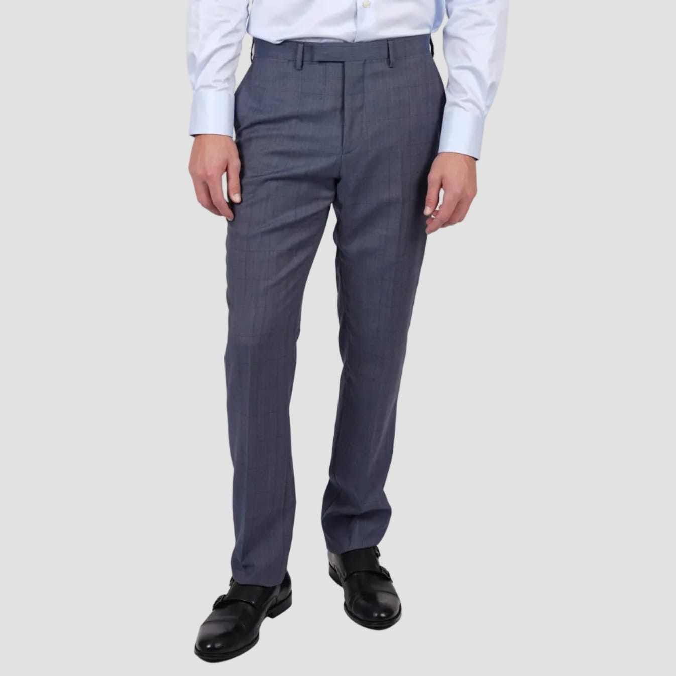 A refined navy Brinsley Check Suit by Hardy Amies