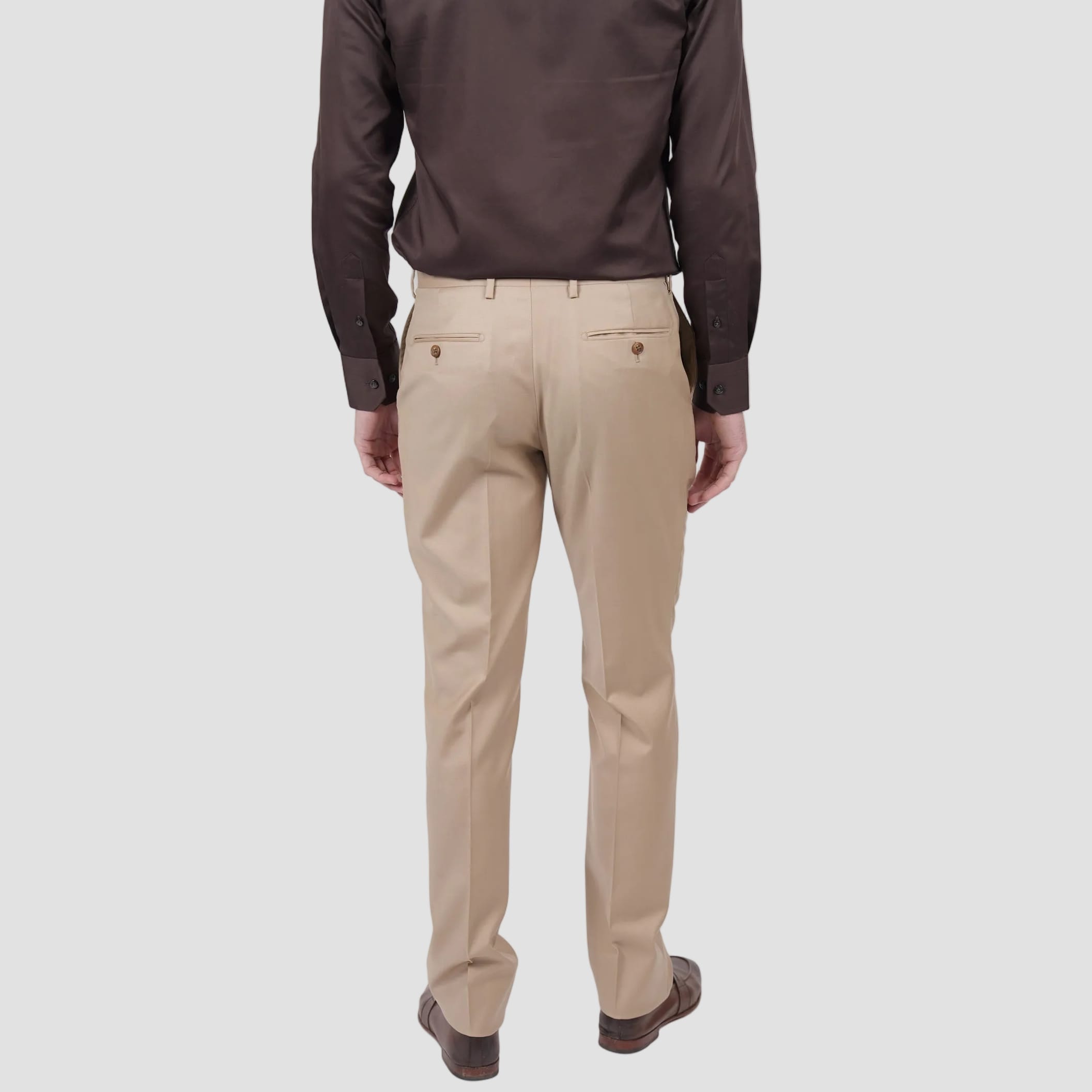 Hardy Amies Men's Tailored Fit Brinsley Suit in Camel Wool Blend