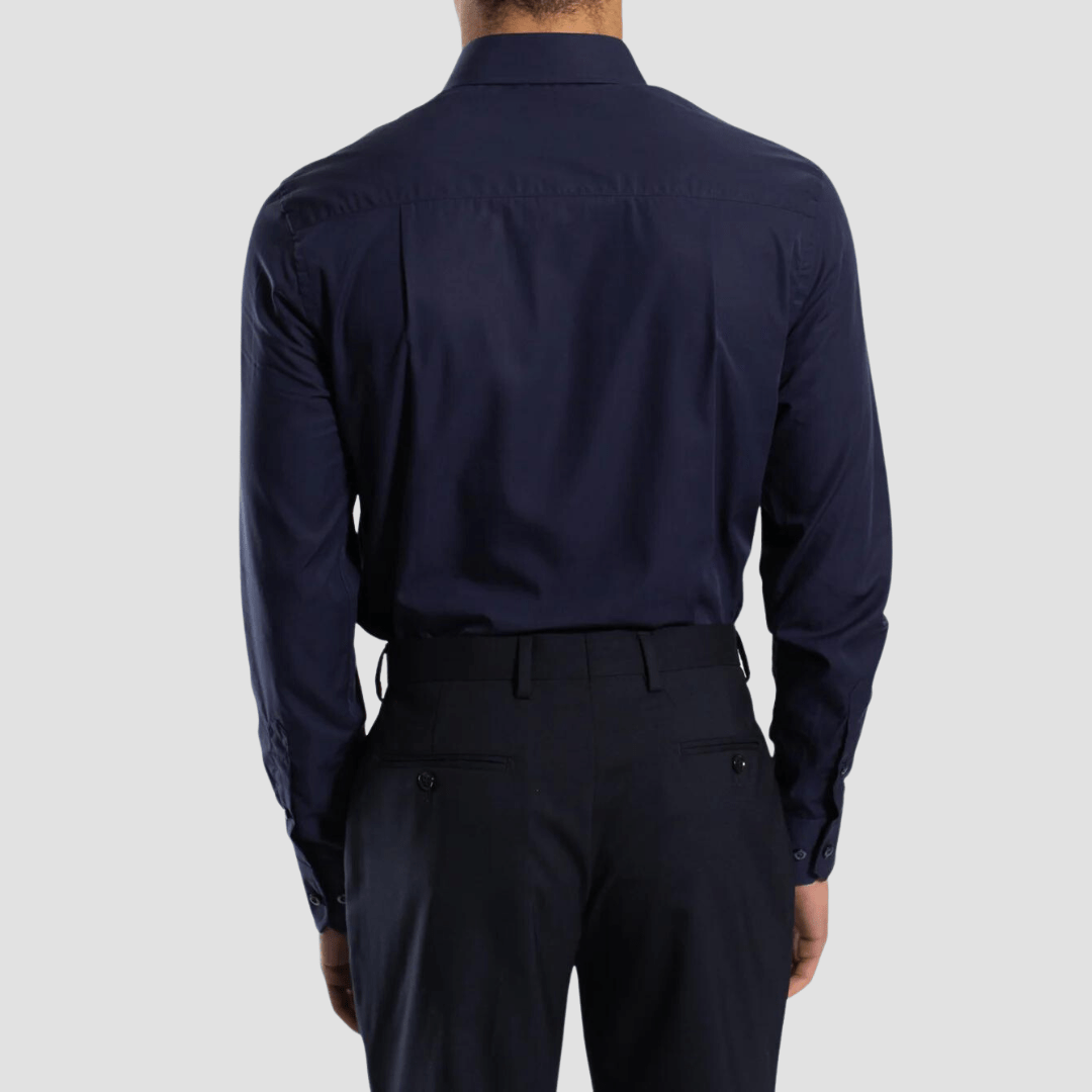 Hardy Amies Slim Fit Mens Shirt in Navy Blue