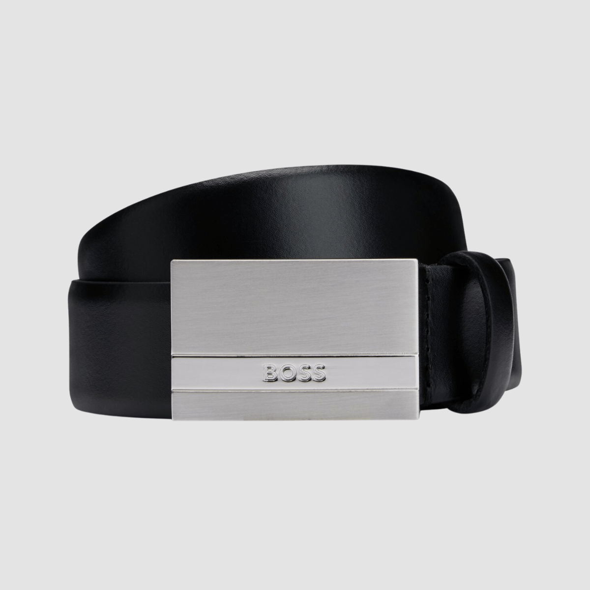Hugo Boss Baxton Mens Leather Belt with Plaque Buckle in Black – Mens ...