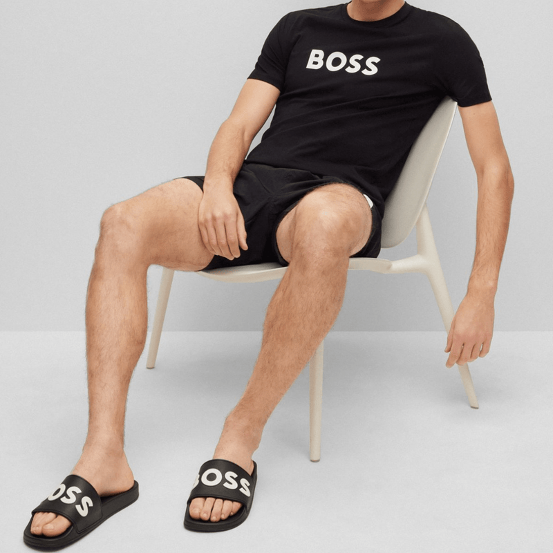 Hugo Boss Bay Big Boss Mens Slides in Black