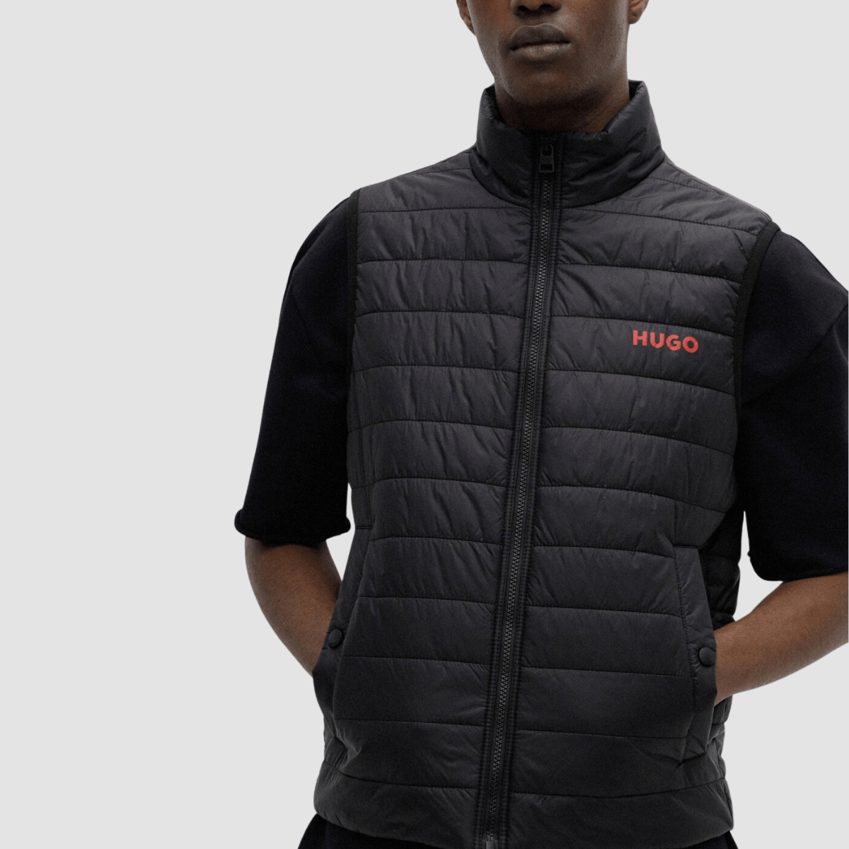 Hugo Boss Bentino2221 Water Repellent Padded Vest in Black
