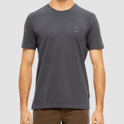 Hugo Boss Logo Patch Classic Fit Cotton Jersey T-Shirt in Dark Grey