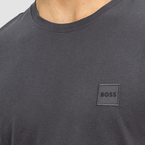 Hugo Boss Logo Patch Classic Fit Cotton Jersey T-Shirt in Dark Grey