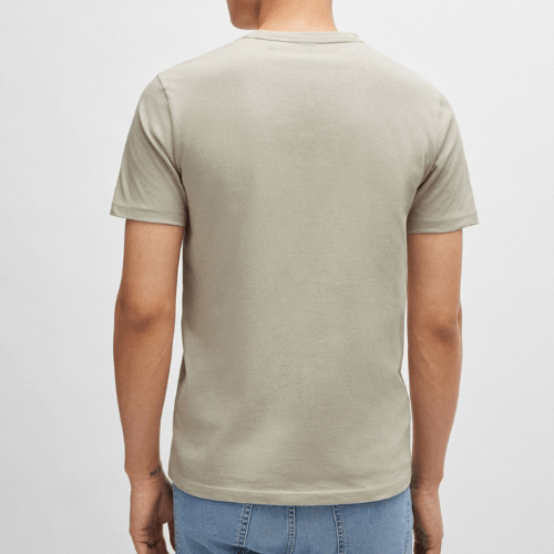 Hugo Boss Logo Patch Classic Fit Cotton Jersey T-Shirt in Natural