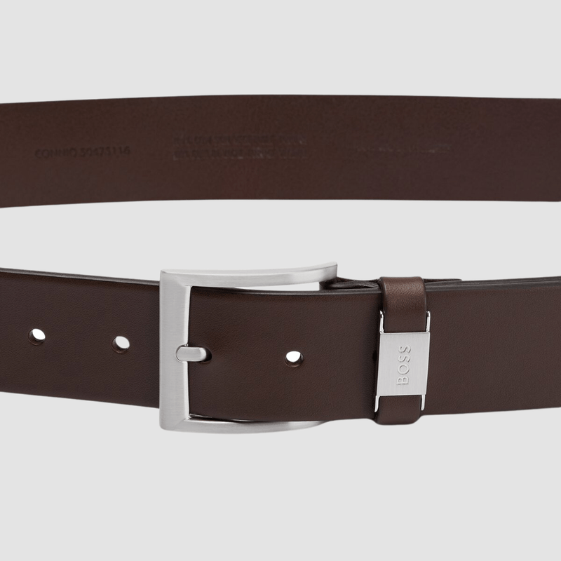 thumbnail image 2 of Leatherboss Genuine Leather Dress Belt – Big & Tall Size 46, Brown, Western Style 2 of 5