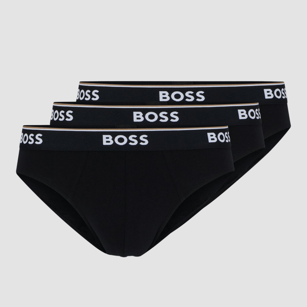 Hugo Boss Cotton-Stretch Brief 3 Pack in Black