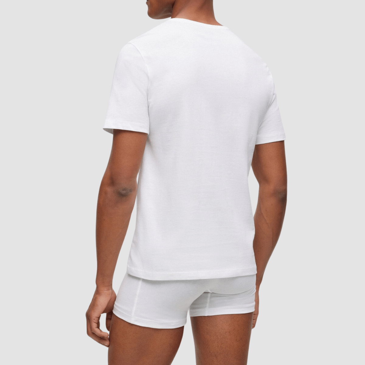 Hugo Boss Embroidered Logo Soft Cotton V-Neck T-Shirt 3 Pack in White
