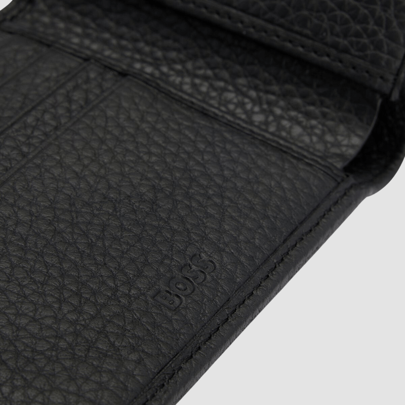 Boss Men's Italian-leather Card Holder - Black