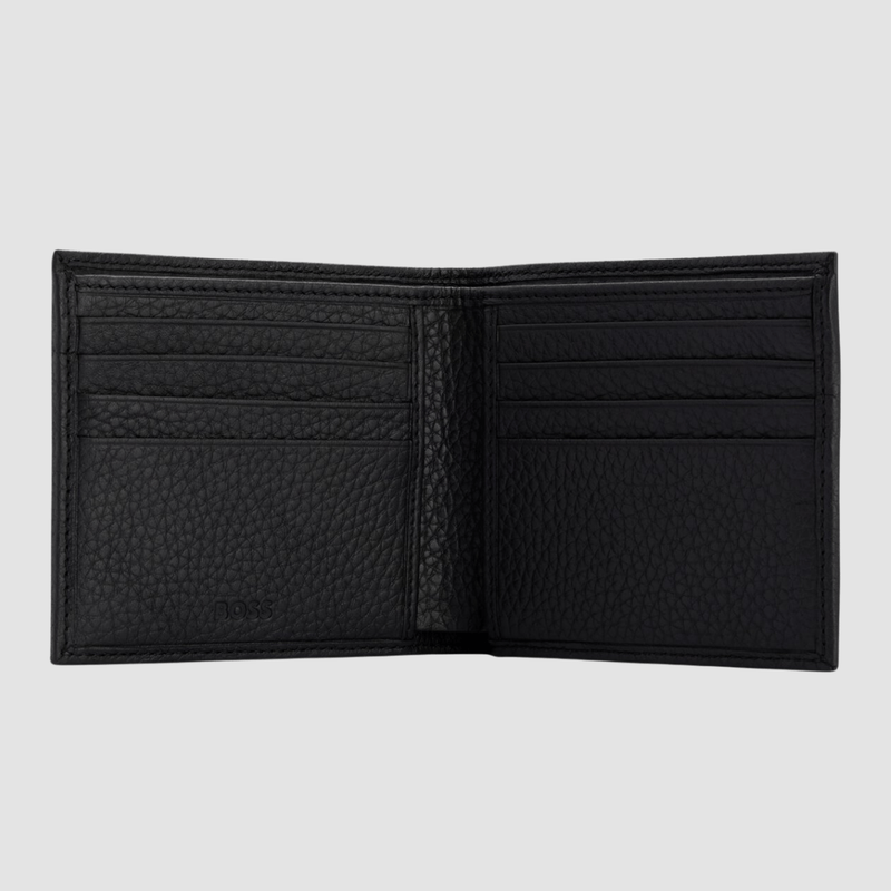 Hugo Boss Crosstown Leather Wallet with Silver Hardware Logo