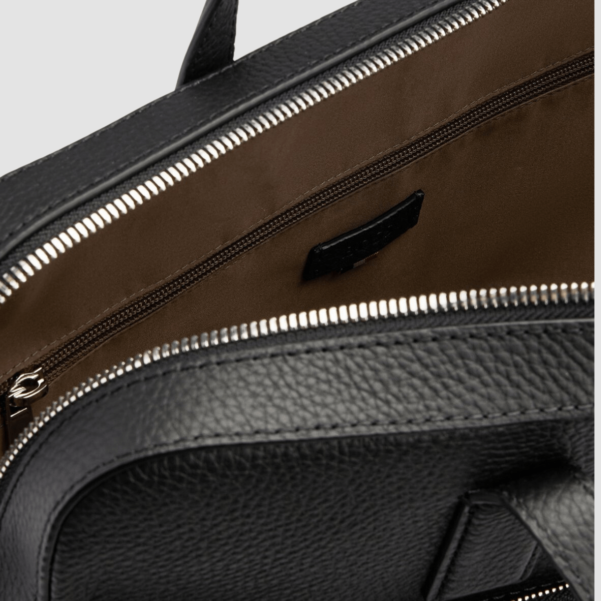 Hugo Boss Crosstown Leather Document Case in Black
