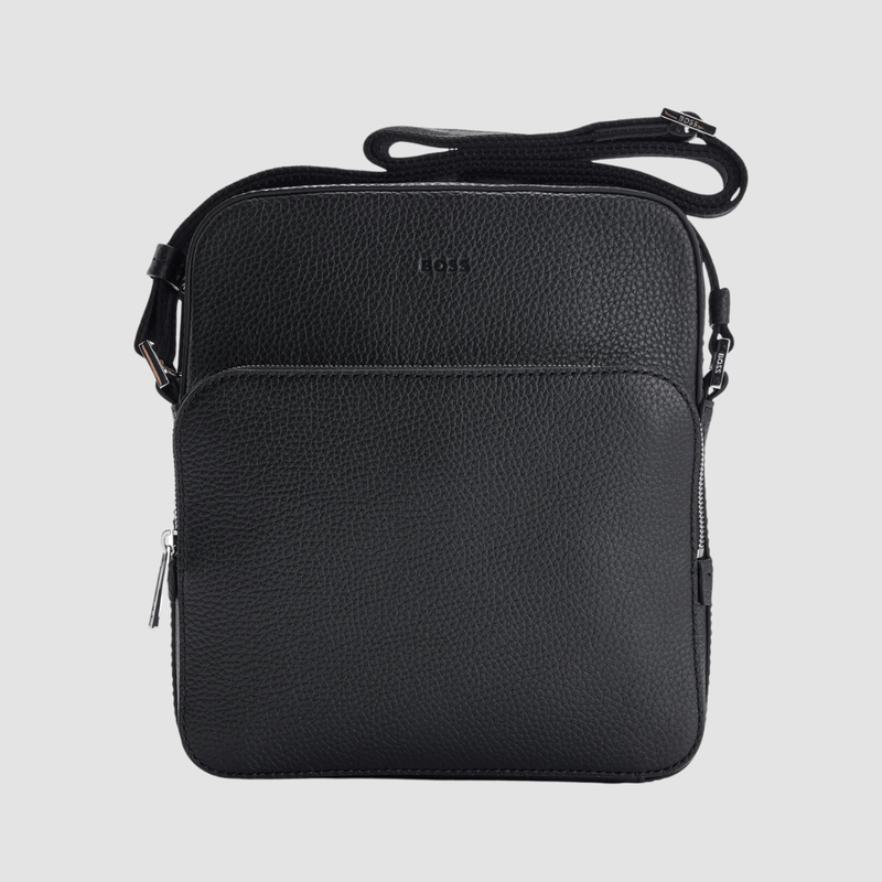 Hugo Boss Crosstown Leather Envelope Bag in Black Mens Suit Warehouse Melbourne