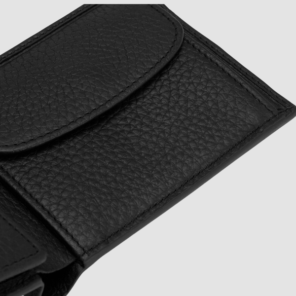 Hugo Boss Crosstown Trifold Leather Wallet in Black