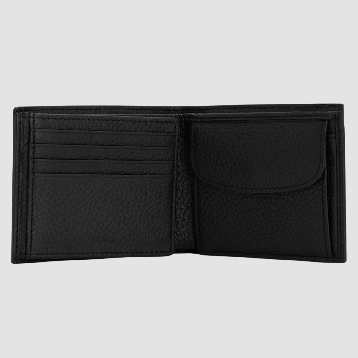 Hugo Boss Crosstown Trifold Leather Wallet in Black