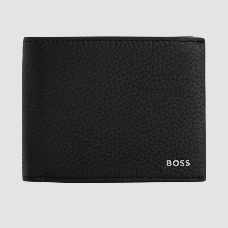 Hugo Boss Crosstown Trifold Leather Wallet in Black