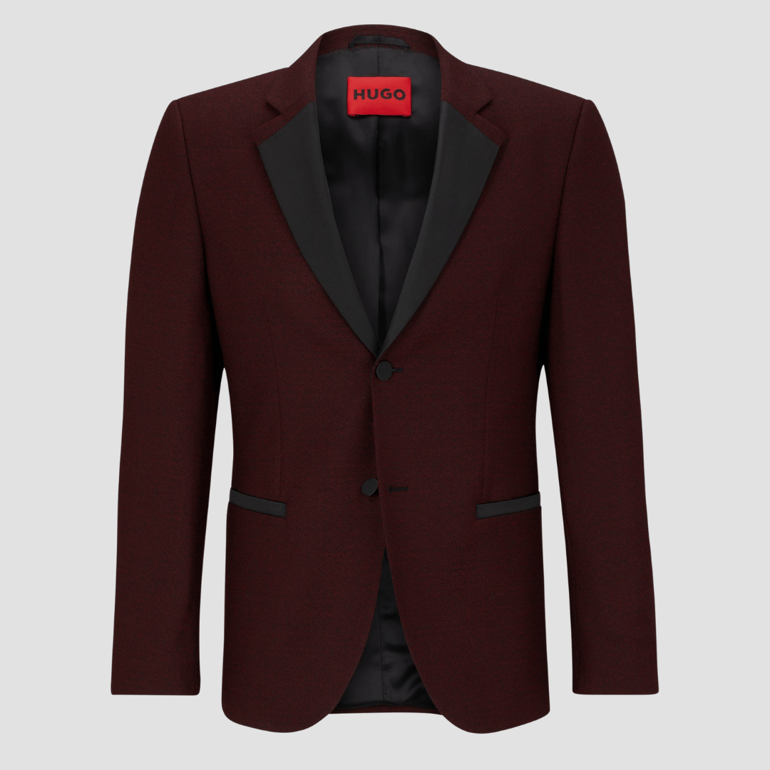 Hugo Boss Slim Fit Henry Dinner Jacket in Deep Red