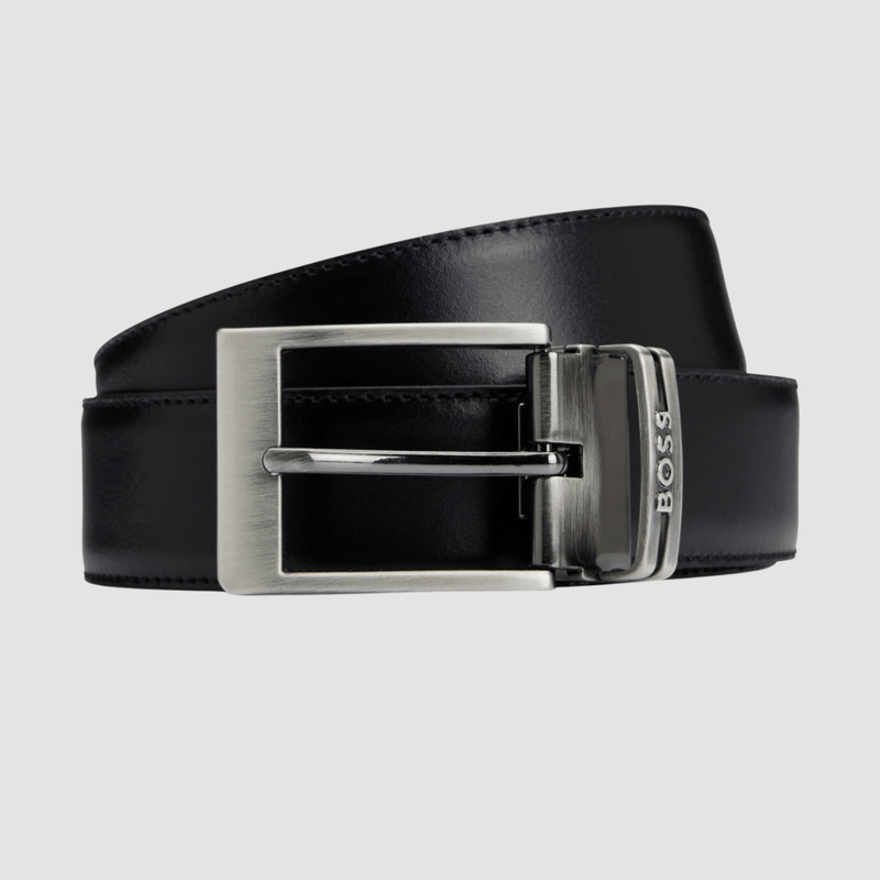 Hugo Boss Galliz Reversible Mens Leather Belt in Black