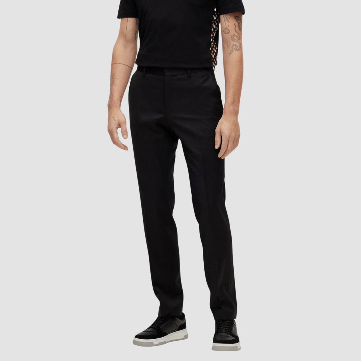 Boss Classic Fit Lenon Suit Trouser in Black Pure Wool